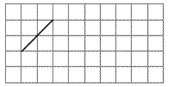 Centimeter grid showing one side of a parallelogram