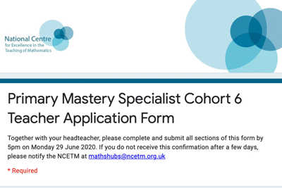 Recruitment now open for Primary Mastery Specialists